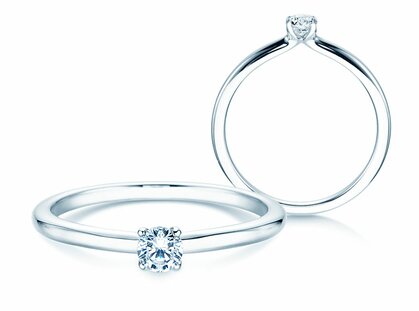 Anello di Fidanzamento Classic 4 in 14K oro bianco con diamante 0,15ct G/SI