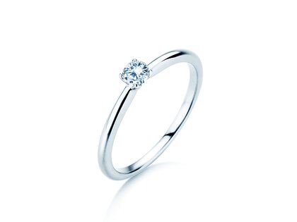 Anello di Fidanzamento Classic 4 in argento 925/- con diamante 0,15ct H/SI