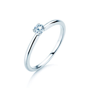 Anello di Fidanzamento Classic 4 in argento 925/- con diamante 0,15ct H/SI