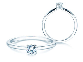 Anello di Fidanzamento Classic 4 in 9K oro bianco con diamante 0,20ct G/SI