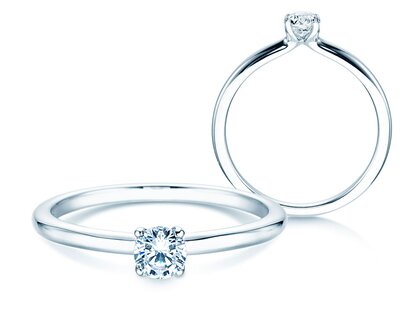 Anello di Fidanzamento Classic 4 in 9K oro bianco con diamante 0,20ct H/SI