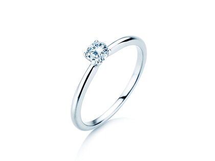 Anello di Fidanzamento Classic 4 in 9K oro bianco con diamante 0,20ct H/SI