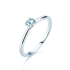 Anello di Fidanzamento Classic 4 in 9K oro bianco con diamante 0,20ct H/SI