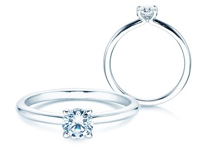 Anello di Fidanzamento Classic 4 in 14K oro bianco con diamante 0,40ct H/SI