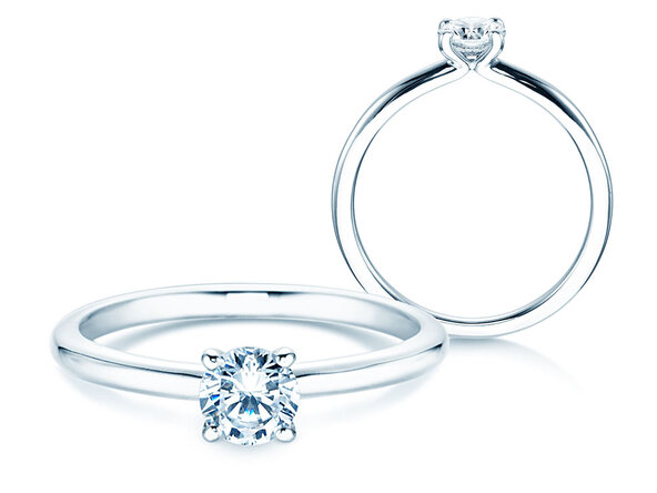 Anello di Fidanzamento Classic 4 in 14K oro bianco con diamante 0,40ct H/SI
