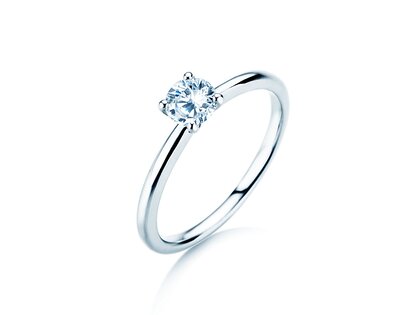 Anello di Fidanzamento Classic 4 in 14K oro bianco con diamante 0,40ct H/SI