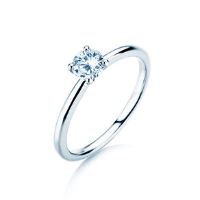 Anello di Fidanzamento Classic 4 in 14K oro bianco con diamante 0,40ct H/SI
