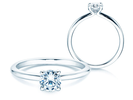 Anello di Fidanzamento Classic 4 in 9K oro bianco con diamante 0,50ct H/SI