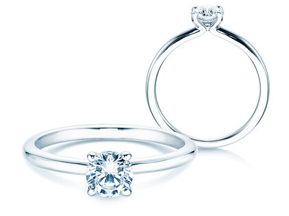 Anello di Fidanzamento Classic 4 in 14K oro bianco con diamante 0,50ct H/SI
