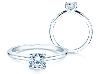 Anello di Fidanzamento Classic 4 in 18K oro bianco con diamante 0,60ct H/SI