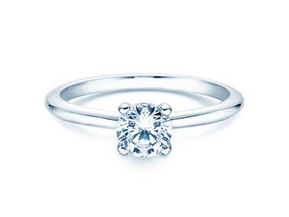 Anello di Fidanzamento Classic 4 in 18K oro bianco con diamante 0,60ct H/SI