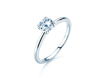 Anello di Fidanzamento Classic 4 in 18K oro bianco con diamante 0,60ct H/SI