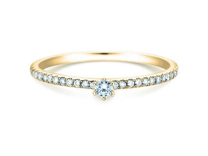 Anello di Fidanzamento Classic Pavé in 18K oro giallo con diamanti 0,20ct G/SI