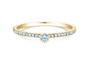 Anello di Fidanzamento Classic Pavé in 18K oro giallo con diamanti 0,20ct G/SI