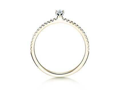 Anello di Fidanzamento Classic Pavé in 18K oro giallo con diamanti 0,20ct G/SI