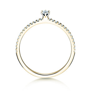 Anello di Fidanzamento Classic Pavé in 18K oro giallo con diamanti 0,20ct G/SI