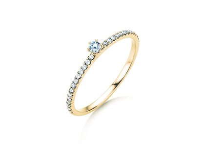 Anello di Fidanzamento Classic Pavé in 18K oro giallo con diamanti 0,20ct G/SI