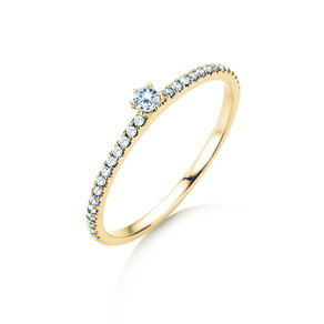Anello di Fidanzamento Classic Pavé in 18K oro giallo con diamanti 0,20ct G/SI
