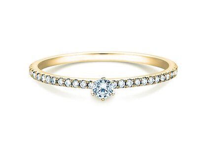 Anello di Fidanzamento Classic Pavé in 18K oro giallo con diamanti 0,30ct G/SI
