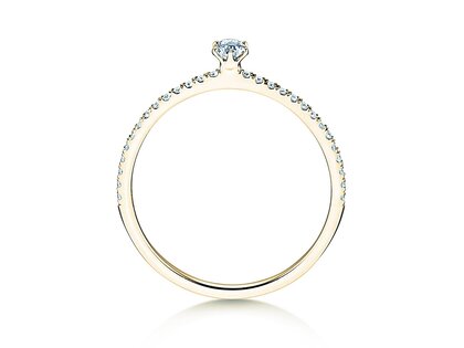 Anello di Fidanzamento Classic Pavé in 18K oro giallo con diamanti 0,30ct G/SI