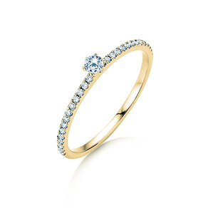 Anello di Fidanzamento Classic Pavé in 18K oro giallo con diamanti 0,30ct G/SI