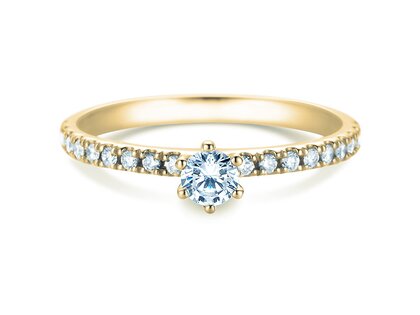 Anello di Fidanzamento Classic Pavé in 18K oro giallo con diamanti 0,40ct G/SI