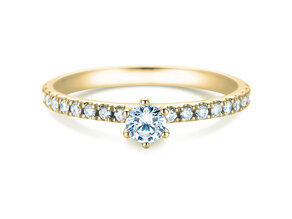 Anello di Fidanzamento Classic Pavé in 18K oro giallo con diamanti 0,40ct G/SI