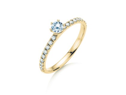 Anello di Fidanzamento Classic Pavé in 18K oro giallo con diamanti 0,40ct G/SI