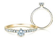 Anello di Fidanzamento Classic Pavé in 14K oro giallo con diamanti 0,50ct G/SI