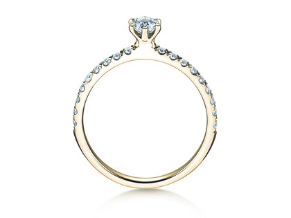 Anello di Fidanzamento Classic Pavé in 14K oro giallo con diamanti 0,50ct G/SI