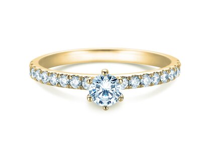 Anello di Fidanzamento Classic Pavé in 18K oro giallo con diamanti 0,60ct G/SI
