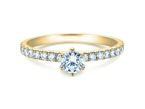 Anello di Fidanzamento Classic Pavé in 18K oro giallo con diamanti 0,60ct G/SI