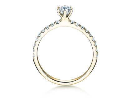 Anello di Fidanzamento Classic Pavé in 18K oro giallo con diamanti 0,60ct G/SI