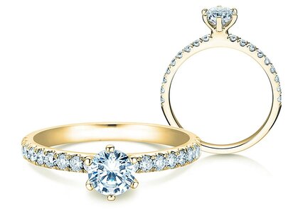 Anello di Fidanzamento Classic Pavé in 9K oro giallo
