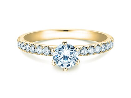 Anello di Fidanzamento Classic Pavé in oro giallo
