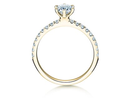 Anello di Fidanzamento Classic Pavé in oro giallo