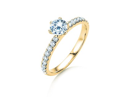 Anello di Fidanzamento Classic Pavé in oro giallo