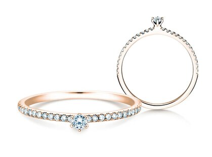Anello di Fidanzamento Classic Pavé in 9K oro rosa con diamanti 0,20ct G/SI