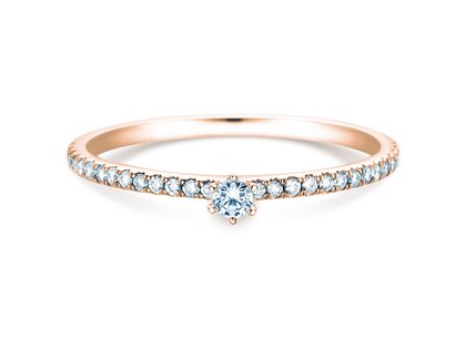 Anello di Fidanzamento Classic Pavé in 18K oro rosa con diamanti 0,20ct G/SI