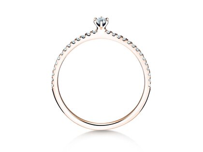 Anello di Fidanzamento Classic Pavé in 18K oro rosa con diamanti 0,20ct G/SI