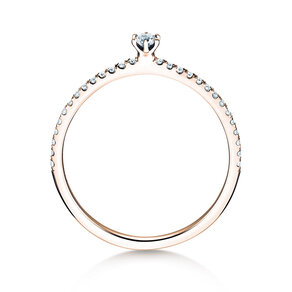 Anello di Fidanzamento Classic Pavé in 18K oro rosa con diamanti 0,20ct G/SI