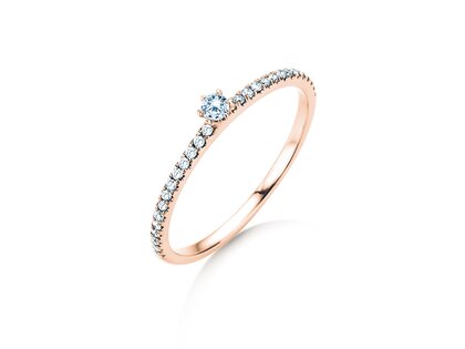 Anello di Fidanzamento Classic Pavé in 18K oro rosa con diamanti 0,20ct G/SI