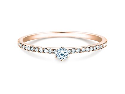 Anello di Fidanzamento Classic Pavé in 18K oro rosa con diamanti 0,30ct G/SI