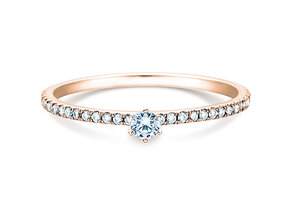 Anello di Fidanzamento Classic Pavé in 18K oro rosa con diamanti 0,30ct G/SI