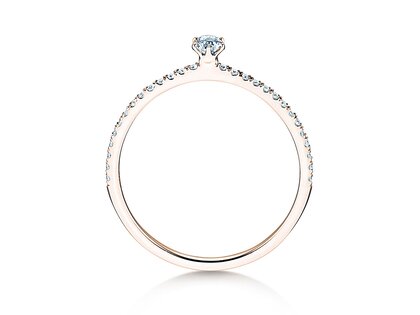 Anello di Fidanzamento Classic Pavé in 18K oro rosa con diamanti 0,30ct G/SI