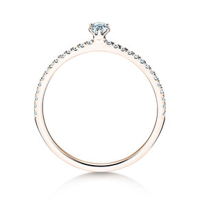 Anello di Fidanzamento Classic Pavé in 18K oro rosa con diamanti 0,30ct G/SI