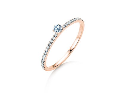 Anello di Fidanzamento Classic Pavé in 18K oro rosa con diamanti 0,30ct G/SI