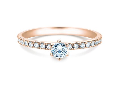 Anello di Fidanzamento Classic Pavé in 14K oro rosa con diamanti 0,40ct G/SI