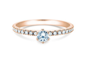 Anello di Fidanzamento Classic Pavé in 14K oro rosa con diamanti 0,40ct G/SI
