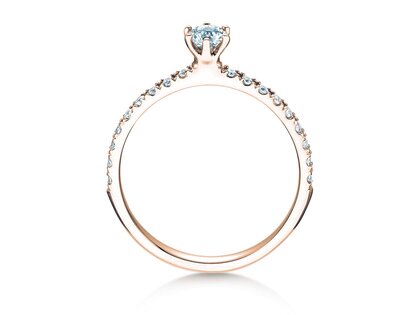 Anello di Fidanzamento Classic Pavé in 14K oro rosa con diamanti 0,40ct G/SI